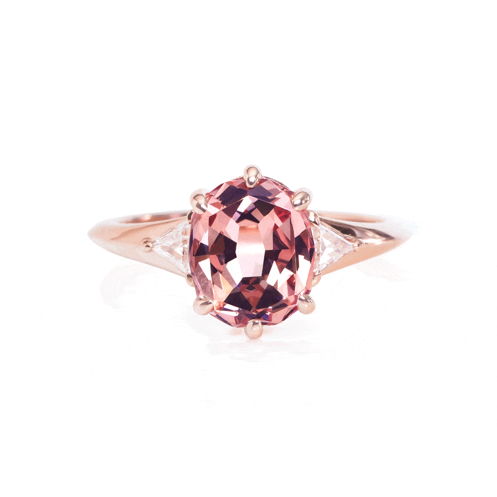 Mahenge garnet 18k rose gold engagement ring Top Notch Faceting