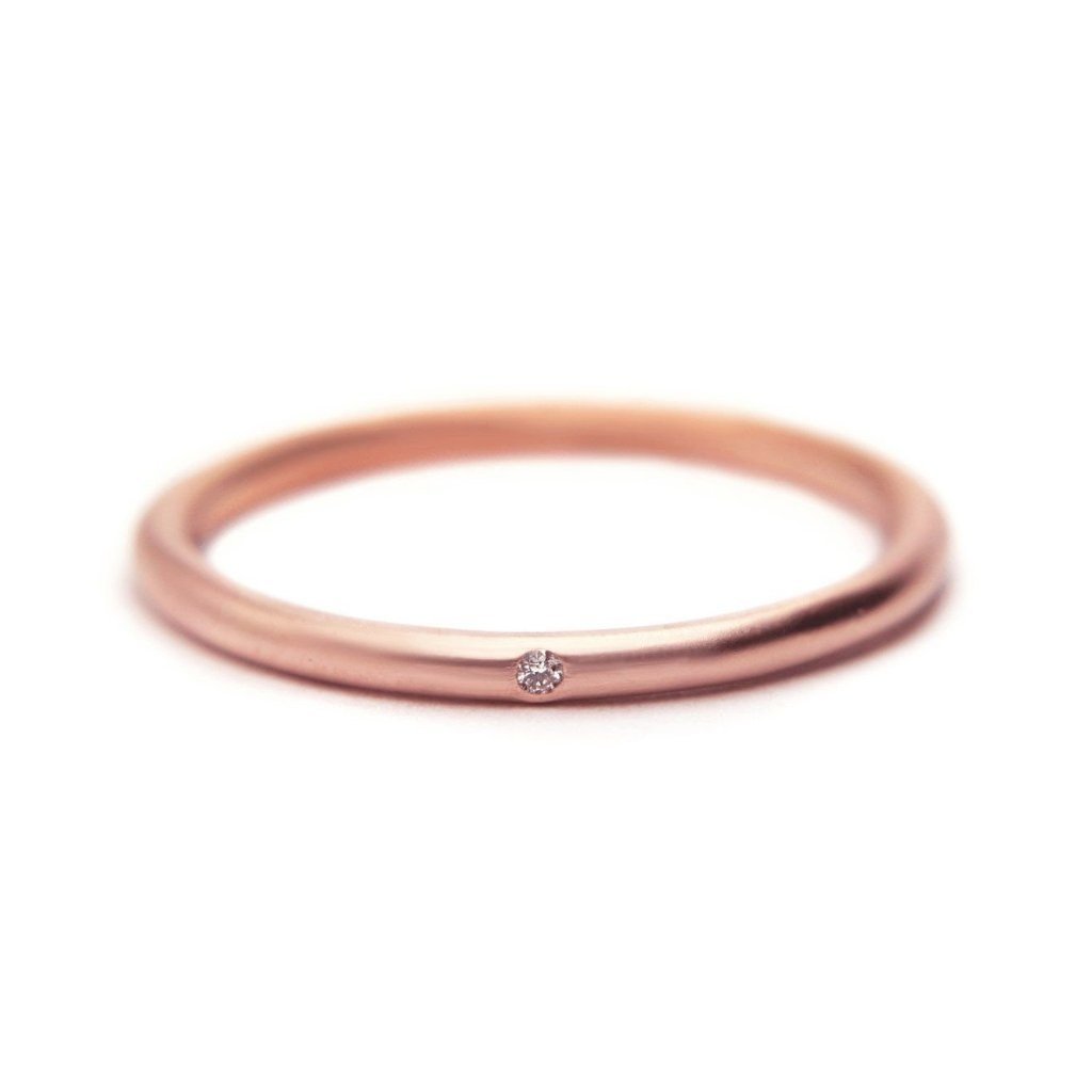 14k rose gold diamond stacking ring by Altana Marie