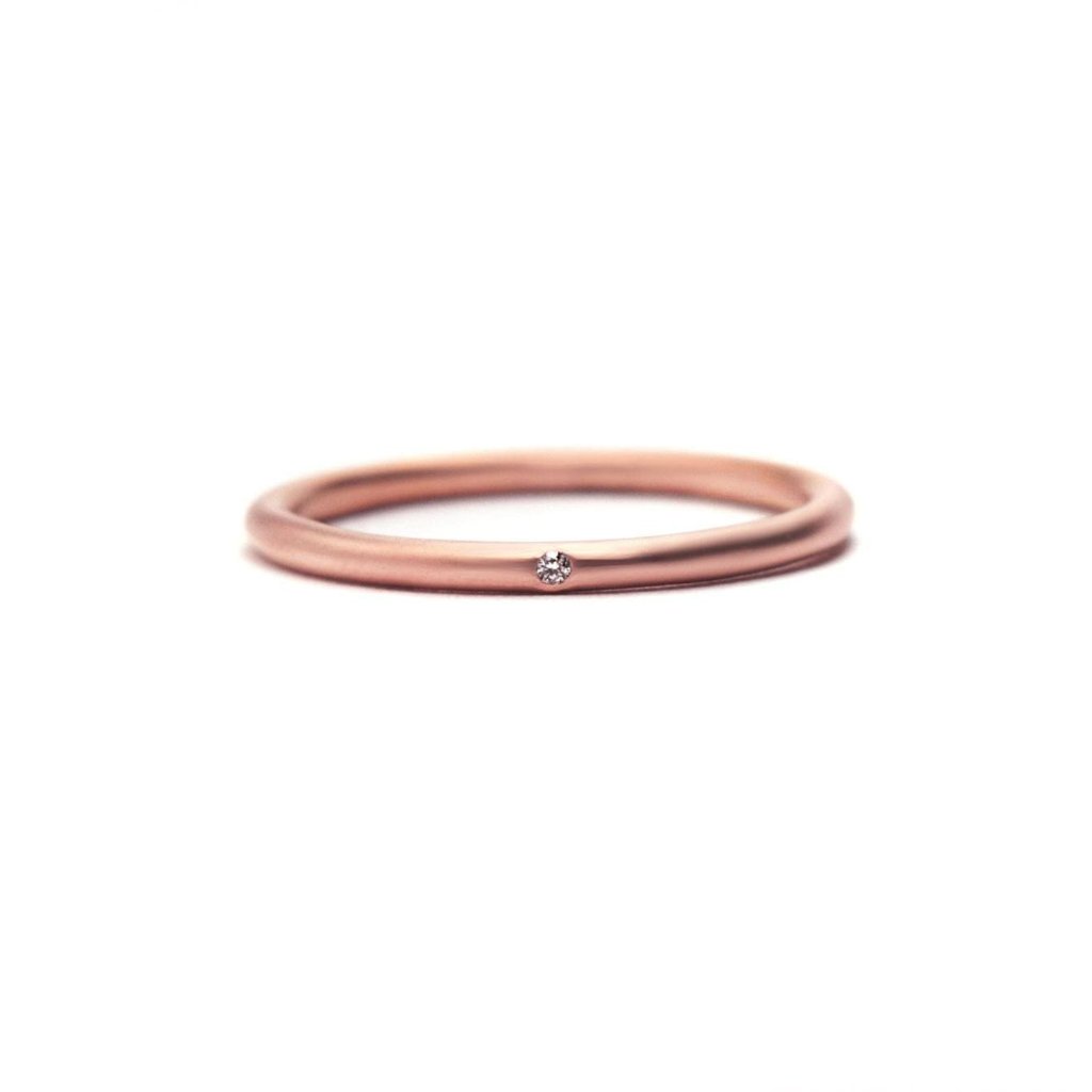 Unique rose gold thin ring in 14k rose gold by Altana Marie
