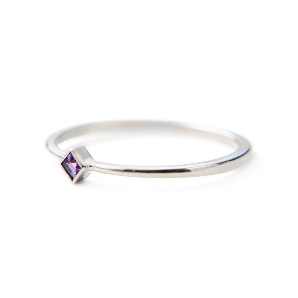 simple white gold engagement ring eco-friendly gemstone