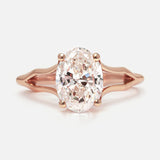 Oval Diamond Split Shank Engagement Ring