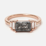 14k Rose Gold Salt & Pepper Diamond Custom Engagement Ring