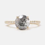 Custom Salt & Pepper Diamond Engagement Ring with Pave