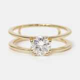 Parallel Bands Diamond Custom Engagement Ring