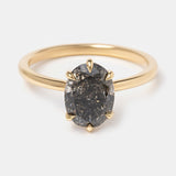 Custom Oval Salt & Pepper Diamond Engagement Ring