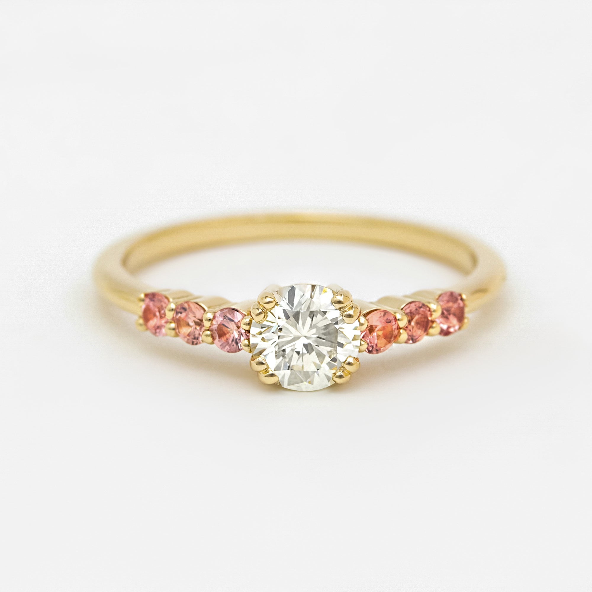 Daphne Setting | Diamond & Pink Sapphire Engagement Ring Setting