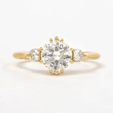 Zinnia Ring | Vintage Inspired 3 Stone Engagement Ring