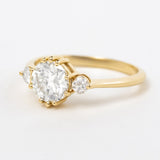 Zinnia Ring | Vintage Inspired 3 Stone Engagement Ring