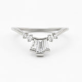 Clement Ring | Vintage Inspired Alternating Baguette Diamond Hugger Band