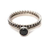 Adele Set | Black diamond bridal set with engagement ring + eternity band