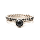 Adele Set | Black diamond bridal set with engagement ring + eternity band