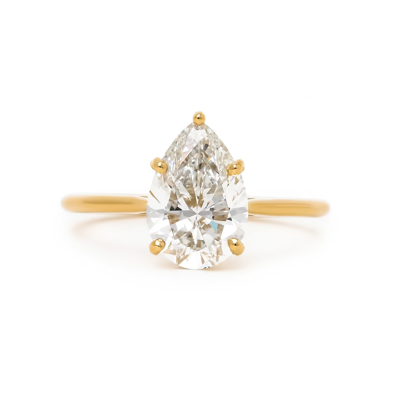 Pear diamond solitaire engagement ring