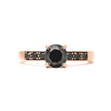 14k Rose Gold & Black Diamond Engagement Ring