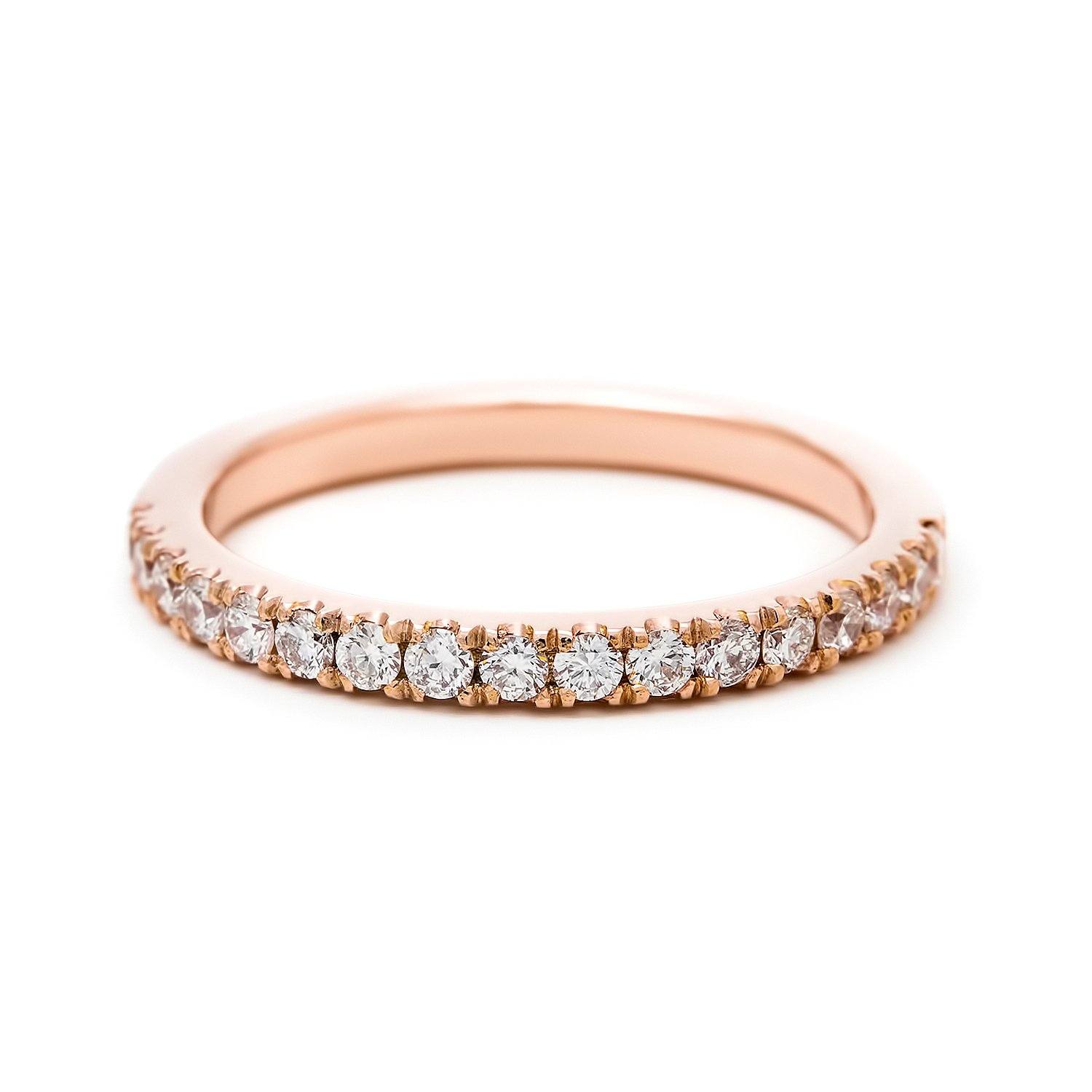 Solaris Ring | French pavé diamond half eternity ring