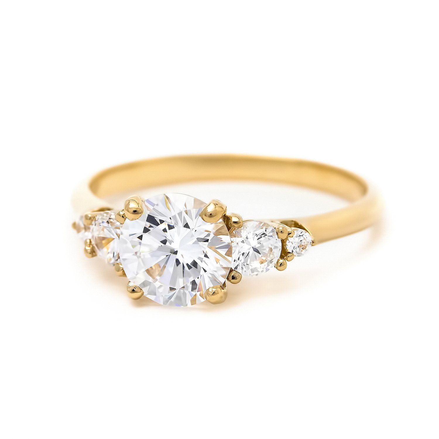 Rosalind Setting | Ethereal five stone tapered engagement ring setting