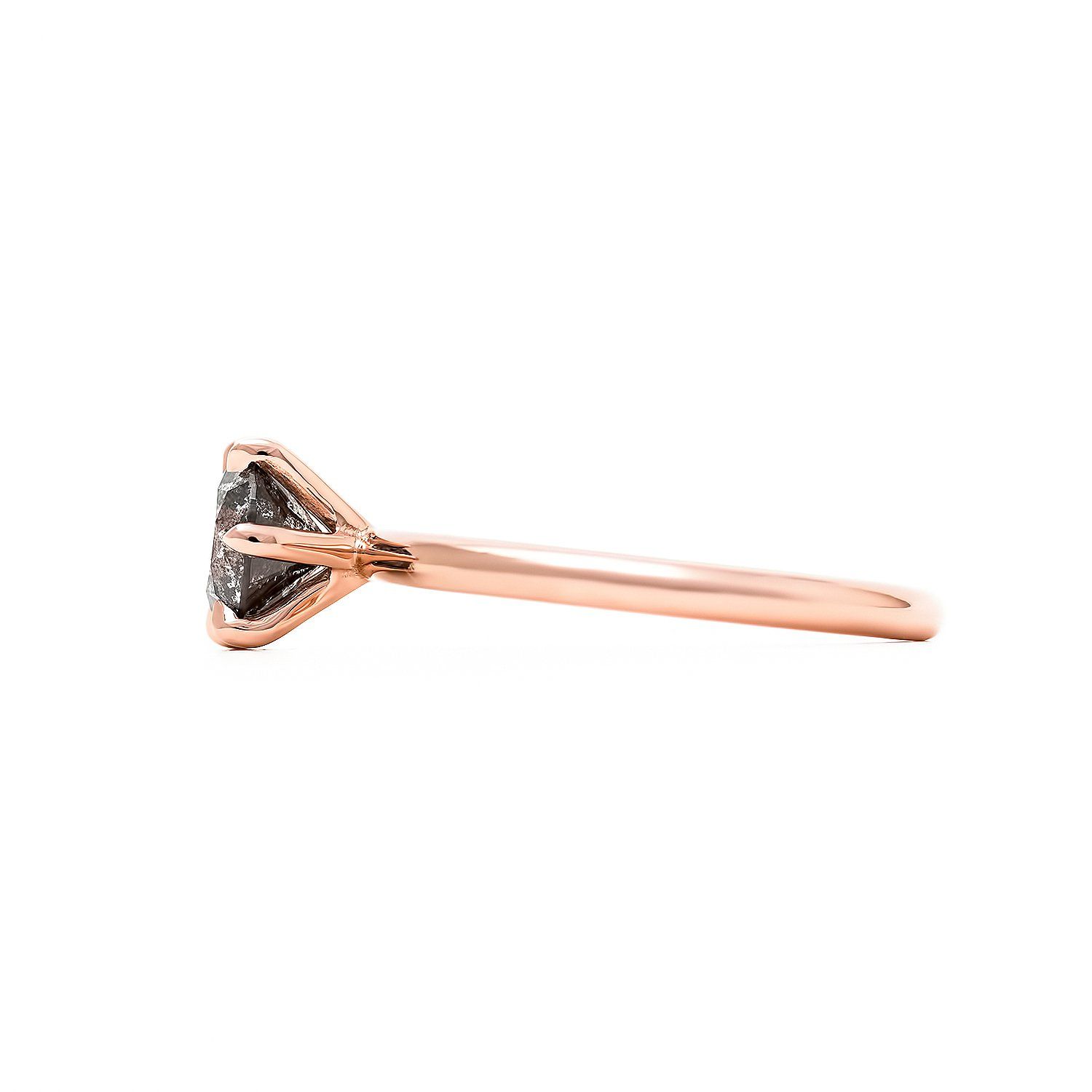 Six prong solitaire ring setting| Salt & Pepper diamond engagement ring setting