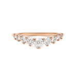 Pavé diamond curved contour wedding band 