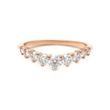 Diamond contour shared prong eternity wedding ring