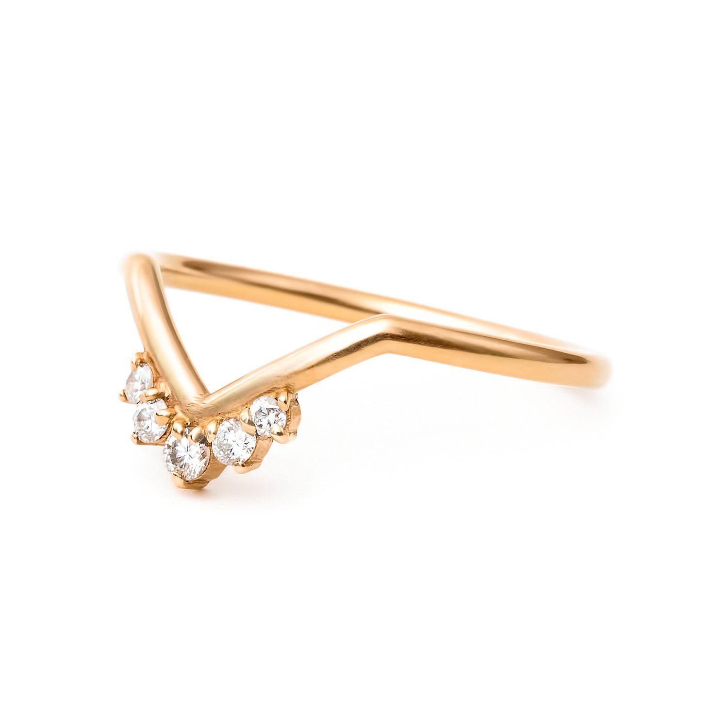 Vega Band | Chevron Crown Contour Diamond Band
