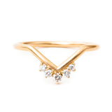 Vega Band | Chevron Crown Contour Diamond Band