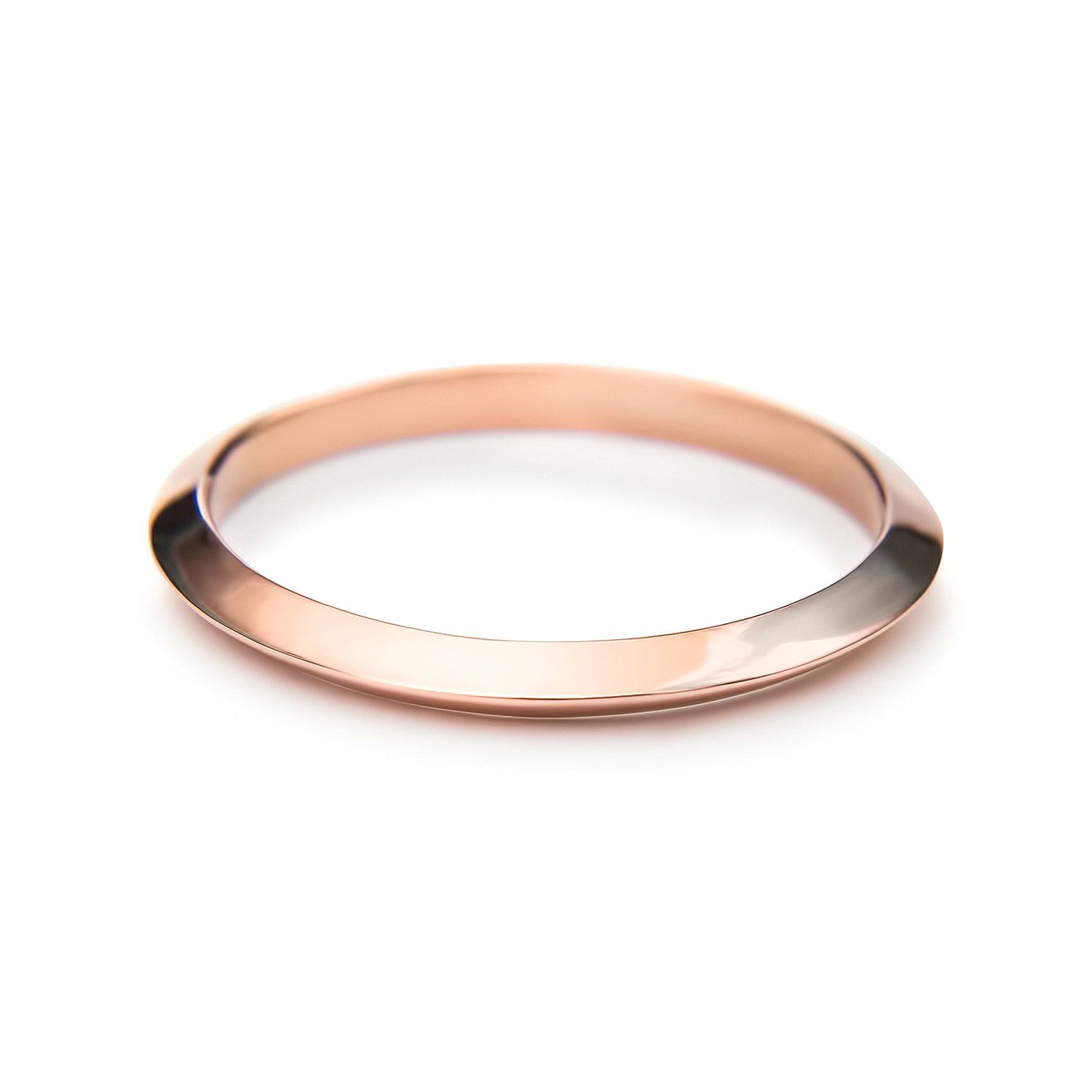 14k rose gold triangle wedding band