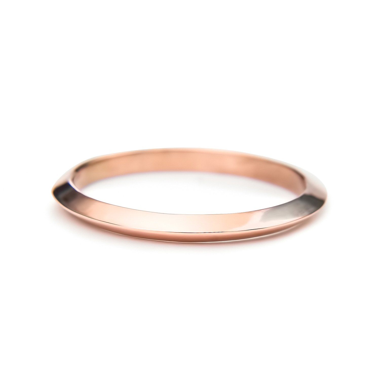 Rose gold knife edge triangle band 