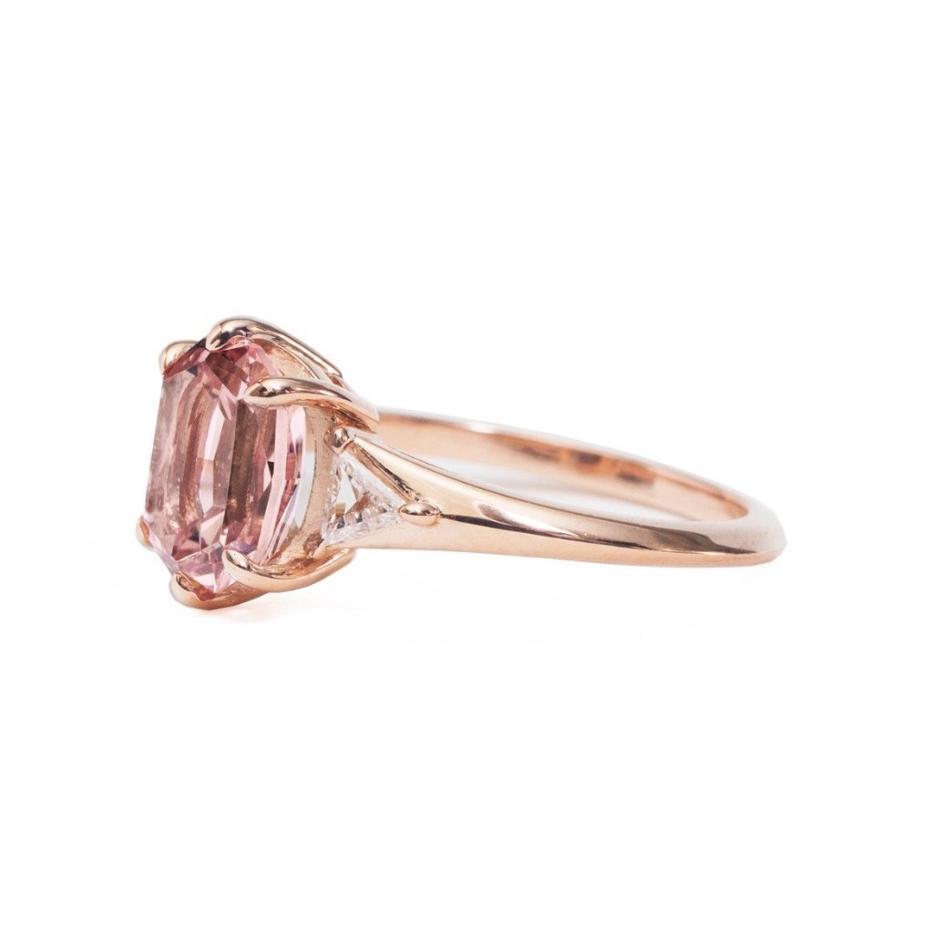 Top Knotch Faceting Mahenge garnet rose gold diamond engagement ring
