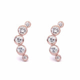 Lua Earrings | Half Moon Diamond Stud Earrings