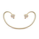 Unique opal diamond bracelet open center cuff