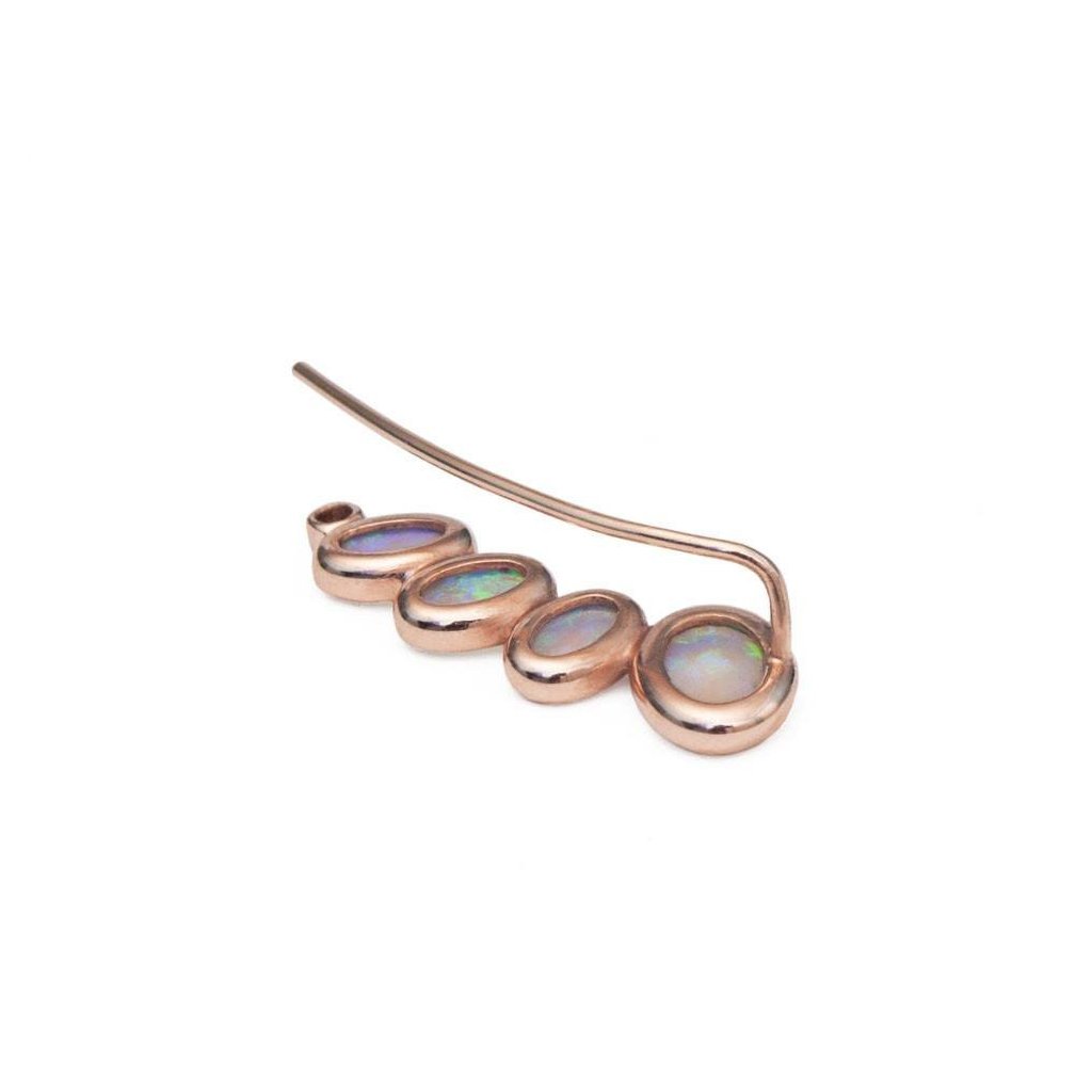 Juno Earrings | Asymmetric Opal Ear Climbers