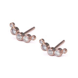 Lua Earrings | Half Moon Diamond Stud Earrings