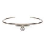 Simple diamond bracelet open cuff modern design