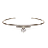 Simple diamond bracelet open cuff modern design