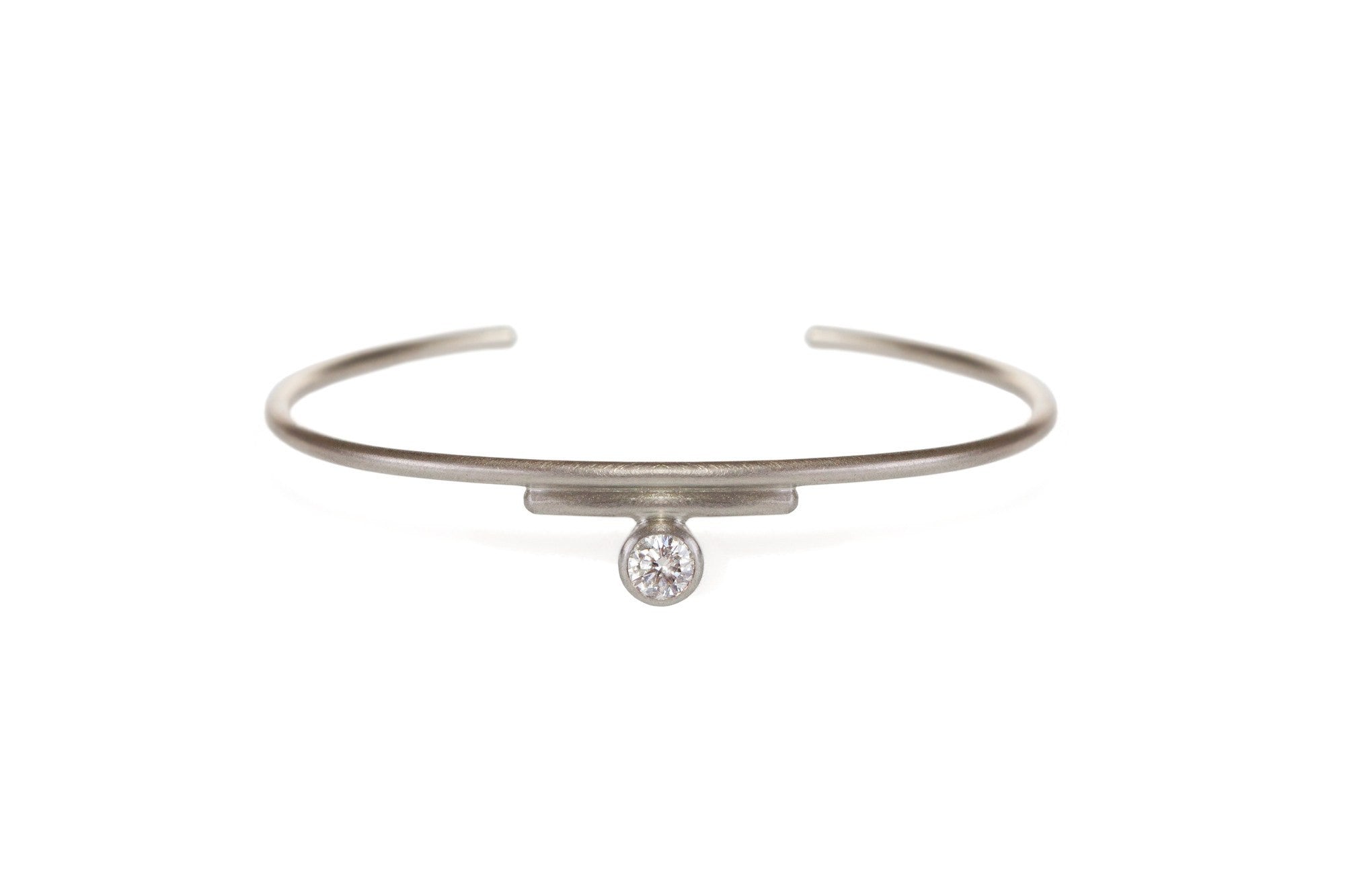 Simple diamond bracelet open cuff modern design